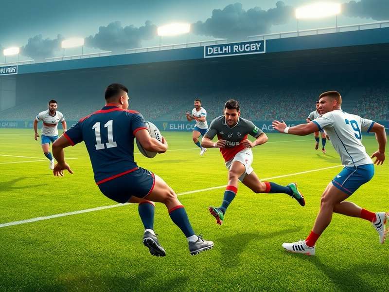 Delhi Rugby Titans game screenshot showing intense match action